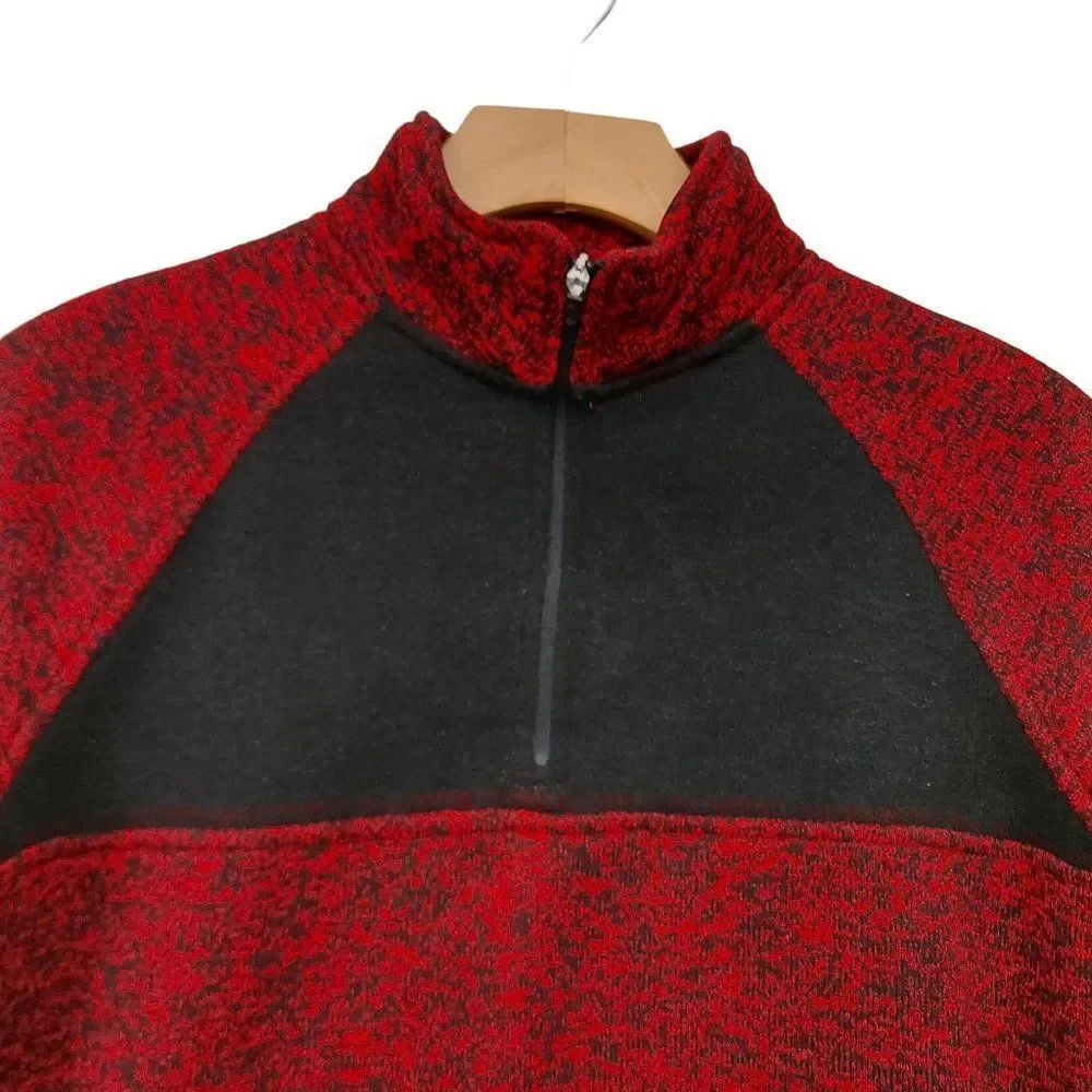 Oshkosh B'gosh Fleece Sweater Boys 14 Red Black 1/4 Zip Lightweight Travel
